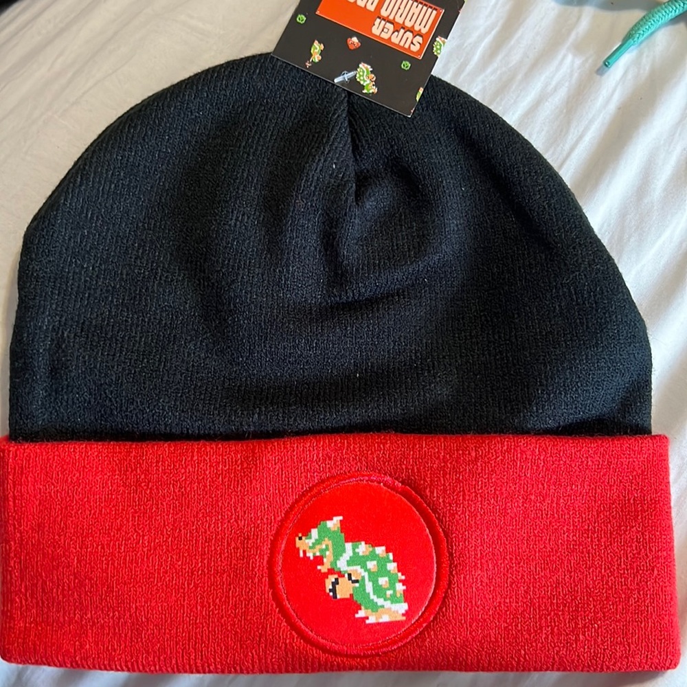 Super Mario brothers beanie with Bowser
